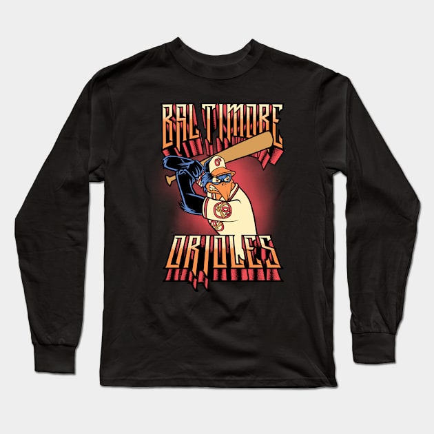 Baltimore Orioles - Baseball Fan Long Sleeve T-Shirt by BlockersPixel